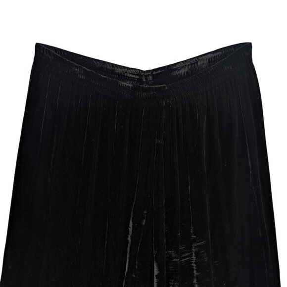RTW Charleston Silk Velvet Pants Womens Black Wide Leg High Pleated Pull On OSFA - Picture 3 of 9